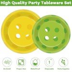 OBUSATT 96Pcs Pickleball Party Supplies Pickleball Birthday Paper Plates Napkins Pickle Ball Party Decorations Pickle Ball Dinnerware Party Favor Sport Tableware Serves 24