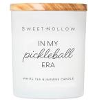 SweetHollow in My Pickleball Era Candle, Gift for Fitness Exercise Fans, Highly Scented & Long Lasting Luxury Coconut Wax, Large, White Tea & Jasmine