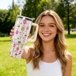 wmvhdiw 30 oz Pickleball Coffee Mug Vacuum Insulated Travel Tumbler with Handle, Lid & Straw - Perfect Pickleball Gifts for Players, Coaches, Lovers | Pickleball Accessories