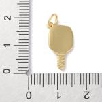 Clotiry 10Pcs Brass Pickleball Sport Pendants Golden Racket Dangle Charms for DIY Jewelry Bracelet Earring Making