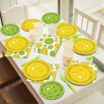 OBUSATT 96Pcs Pickleball Party Supplies Pickleball Birthday Paper Plates Napkins Pickle Ball Party Decorations Pickle Ball Dinnerware Party Favor Sport Tableware Serves 24