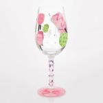 Enesco Lolita Dink then Drink Pickleball Hand-Painted Artisan Wine Glass, 15 Ounce, Multicolor