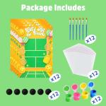 Pzhgoct Pre-Packed Pickleball Party Favors: 12 PCS Pickleball Party Decorations Wooden Painting Craft Kits with Cards - Pickleball Birthday Party Decorations Stuffers Gifts Supplies for Kids Adults
