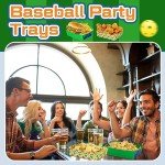 Teling 36 Pack Practice Ball Party Supplies 5 lb Practice Ball Party Plates Large Practice Ball Paper Trays Food Boats Disposable Practice Ball Plates for Ball Themed Birthday Party Decorations Favors