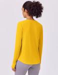 PINSPARK Workout Tops for Women Soft Long Sleeve UPF 50+ Quick Dry Lightweight Soft T Shirts Casual Pickleball Hiking Tops,Yellow Medium