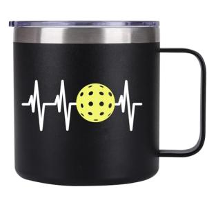 Pickleball Gifts for Men Women, Pickleball Mugs Stainless Steel Vacuum Insulated Coffee Tumbler Double Wall Cups 14 oz
