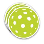 (3Pcs) Pickleball Stickers Waterproof Vinyl Pickleball Ball Decals for Water Bottle, Tumbler, Laptop, Phone Case, Scrapbooking, Team Players, Coach, 3" x 3"