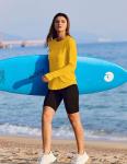 PINSPARK Workout Tops for Women Soft Long Sleeve UPF 50+ Quick Dry Lightweight Soft T Shirts Casual Pickleball Hiking Tops,Yellow Medium