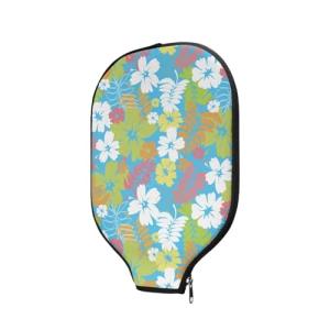 Noprintge Pickleball Paddle Cover Pickle Ball Paddle Sleeve Bags for Men Women Tropical Flowers Plants Pattern Pickleball Equipment Accessories Portable Protective Racket Cover