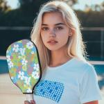 Noprintge Pickleball Paddle Cover Pickle Ball Paddle Sleeve Bags for Men Women Tropical Flowers Plants Pattern Pickleball Equipment Accessories Portable Protective Racket Cover