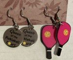 Pickleball Earrings Dangle Stud 3 Pair Set Paddle Queen Of The Court New!