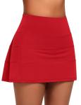 JoyGirl Womens Tennis Skirt with Shorts Pleated Golf Skirt High Waist Pickleball Skirts Athletic Skorts with Pockets (Red,Small)