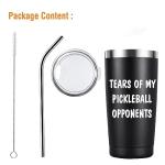 FVBCCY Tears of My Pickleball Opponents Tumbler,Picklebal Lovers Gift for Men Women,Pickleba Player Gifs,Pickleballs Accessories Gifts 20oz Stainless Steel Cup With Lid Straw