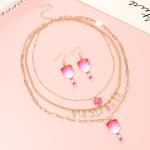 CEALXHENY Pickleball Necklace Earrings for Women Layered Pickleball Choker Necklace Pickleball Paddle Pendant Necklace Dangle Earrings Sport Game Day Accessores Gifts (Style D)