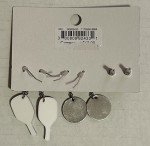 Pickleball Earrings Dangle Stud 3 Pair Set Paddle Queen Of The Court New!