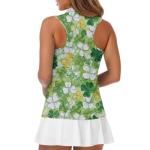 POLERO Oil Painting Shamrock Golf Shirts for Women Sleeveless St Patricks Day Golf Shirt Women Collared Tennis Tank Tops Slim Fit Quarter Zip Racerback Pickleball Tops 2XL
