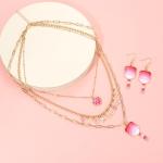 CEALXHENY Pickleball Necklace Earrings for Women Layered Pickleball Choker Necklace Pickleball Paddle Pendant Necklace Dangle Earrings Sport Game Day Accessores Gifts (Style D)