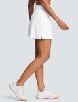 ISEEGZ Golf Tennis Skirts for Women with Shorts High Waisted Tummy Control Womens Golf Tennis Pickleball Skirt Anti Slip B White