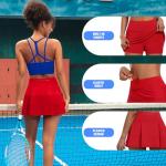 JoyGirl Womens Tennis Skirt with Shorts Pleated Golf Skirt High Waist Pickleball Skirts Athletic Skorts with Pockets (Red,Small)