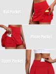 JoyGirl Womens Tennis Skirt with Shorts Pleated Golf Skirt High Waist Pickleball Skirts Athletic Skorts with Pockets (Red,Small)