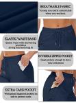 Mancreda Women's Running Shorts with Liner 3 Zipper Pockets Elastic Workout Athletic Gym Yoga Shorts(NA,M) Navy