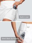 ISEEGZ Golf Tennis Skirts for Women with Shorts High Waisted Tummy Control Womens Golf Tennis Pickleball Skirt Anti Slip B White