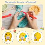 Pickleball Gifts, Crochet Positive Support Pickle Ball– Handmade Emotional Cheer Support Funny Gifts for Friend Coworker Birthday Christmas Stocking Stuffer White Elephant Under 10 Dollars