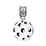 Pickleball Charm Bead – Silver-Plated Dangle Charm for Sports Lovers – Compatible with Pandora, Troll, Chamilia & European Bracelets – Pickleball Jewelry & Accessories – Gift for Players & Fans