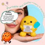 Pickleball Gifts, Crochet Positive Support Pickle Ball– Handmade Emotional Cheer Support Funny Gifts for Friend Coworker Birthday Christmas Stocking Stuffer White Elephant Under 10 Dollars