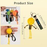 Kauai Sun 6Pcs Pickleball Handmade Keychains, Inspirational Gifts for Pickleball Lovers Women & Men, Cute Pickleball Ornament Accessories for Sports Bags, Unique Design in 6 Colors