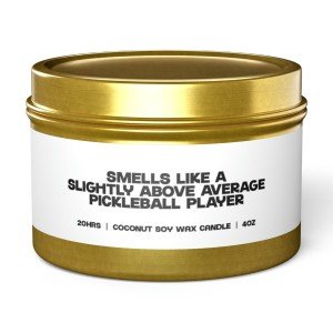 Pickleball Player Tin Candle Gift Decor Vanilla Coffee Scented