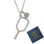 OSIRIDEH2 Pickleball Necklace, Pickleball Gifts for Women, Pickleball Teams Women, Pickleball Sport Lovers Gift, PB Necklace Valentine's Day Bday for Women (pickleball Silver 1)