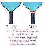 2PCS Personalized Pickleball Paddle Name Bands, Silicone Grip Bands for Racket Handles, Racquetball, Tennis & More, Custom Laser Engraved DIY Gifts for Pickleball Lovers