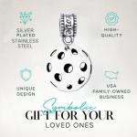 Pickleball Charm Bead – Silver-Plated Dangle Charm for Sports Lovers – Compatible with Pandora, Troll, Chamilia & European Bracelets – Pickleball Jewelry & Accessories – Gift for Players & Fans