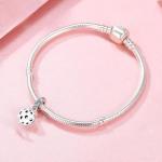 Pickleball Charm Bead – Silver-Plated Dangle Charm for Sports Lovers – Compatible with Pandora, Troll, Chamilia & European Bracelets – Pickleball Jewelry & Accessories – Gift for Players & Fans