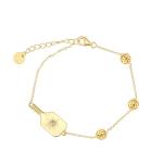 Play It Forward Gold Pickleball Bracelet | Women's Pickleball Paddle Jewelry - 18k Gold plated over Sterling Silver Pickleball Paddle Bracelet, Christmas Gift for Pickleball Players