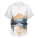 Garronmavis Watercolor Mountain Men's Short Sleeve Golf Shirt Mountains Paintings Fashion Hawaii Shirts Aesthetic Art Casual Buttons Pickleball Tennis Tops - XS