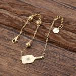 Play It Forward Gold Pickleball Bracelet | Women's Pickleball Paddle Jewelry - 18k Gold plated over Sterling Silver Pickleball Paddle Bracelet, Christmas Gift for Pickleball Players