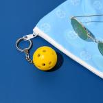 Racquet Inc Tennis Gifts 3D Pickleball Keychain - Yellow