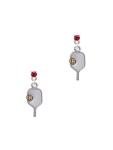 Delight Jewelry Two Tone Pickleball Paddle - Maroon Crystal Post Earrings