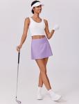 PINSPARK Womens Golf Skirt High Waisted Athletic Skirts A-line Golf Skirt for Running Sports Workout Pickleball, Purple Medium