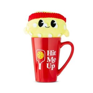Plush and Mug Pickleball Pickle Ball Coffee Mug Valentine's Day Gift Set - Ceramic Tall Cup