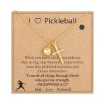 Gnamy Pickleball Necklace Gifts for Teen Girls, Dainty Cross Pendant Sport Accessories Birthday Valentines Religious Christian Jewelry Gifts for Her Women Pickleball Lovers Stuff 8-12 Gold