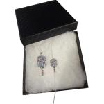 Pickleball Jewelry Gemstone Pendant Necklace Bracelet Set Paddle Racquet Racket Gift Silver 14K Gold Women (Silver Necklace and Bracelet Set, Multicolor Stones)