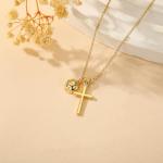 Gnamy Pickleball Necklace Gifts for Teen Girls, Dainty Cross Pendant Sport Accessories Birthday Valentines Religious Christian Jewelry Gifts for Her Women Pickleball Lovers Stuff 8-12 Gold