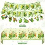 Cartoon Pickle Birthday Decorations Pickle Party Decorations Include Happy Birthday Banner Cake Toppers Honeycombs Tablecloth Balloons Pickleball Decor for Cucumber Theme Party Supplies