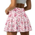 Jrysaedy Womens Valentine's Day Athletic Skorts Flowy A Line Tennis Golf Skirts for Women with Pockets High Waisted Pickleball Running Mini Skirts, Balloon Love Heart