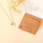 Gnamy Pickleball Necklace Gifts for Teen Girls, Dainty Cross Pendant Sport Accessories Birthday Valentines Religious Christian Jewelry Gifts for Her Women Pickleball Lovers Stuff 8-12 Gold