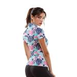 Hawaiian Plants Women's Golf Polo Shirts Short Sleeve V Neck Casual Collared Quarter Zip Pickleball Shirts Golf Outfits Medium