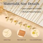 Gnamy Pickleball Necklace Gifts for Teen Girls, Dainty Cross Pendant Sport Accessories Birthday Valentines Religious Christian Jewelry Gifts for Her Women Pickleball Lovers Stuff 8-12 Gold